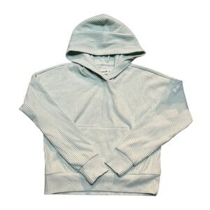 Abercrombie & Fitch Kids Mint Green Ribbed Hoodie Sz 11/12 Casual Basic Pocket